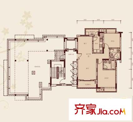 武漢天地御江苑戶型圖二期t542 2室2廳2衛(wèi)