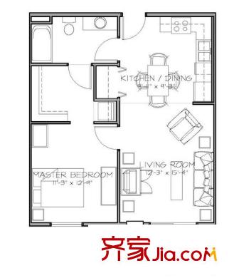 都市經(jīng)典戶型圖一室二廳 戶型圖 1室2廳