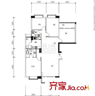 都市經(jīng)典戶型圖一期K戶型 3室2廳2衛(wèi)