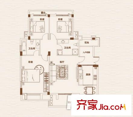 大華南湖公園世家三期戶型圖3 