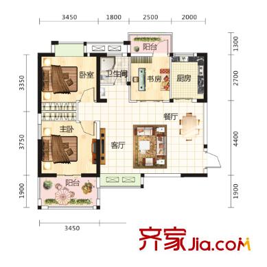 南湖成功花園戶型圖2室2廳 戶型圖 2室2廳1衛(wèi)1廚