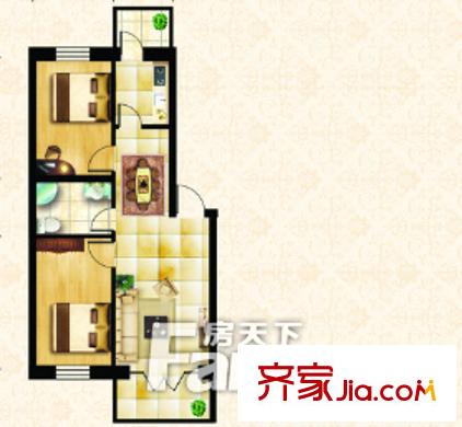 萬科金色家園戶型圖2室1廳 戶型圖 2室1廳
