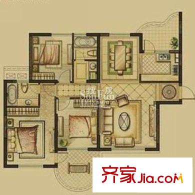 靜安上城戶型圖3室2廳 戶型圖 3室2廳2衛(wèi)