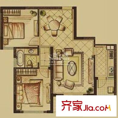 靜安上城戶型圖2室2廳 戶型圖 2室2廳1衛(wèi)