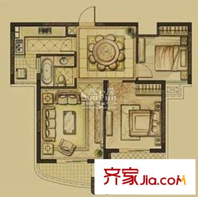 靜安上城戶型圖2室2廳 戶型圖 2室2廳1衛(wèi)