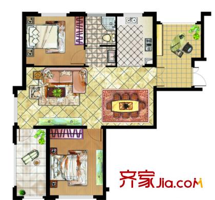 名雅居戶型圖2室2廳 2室2廳