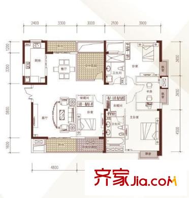融科天城二期 4室 戶型圖