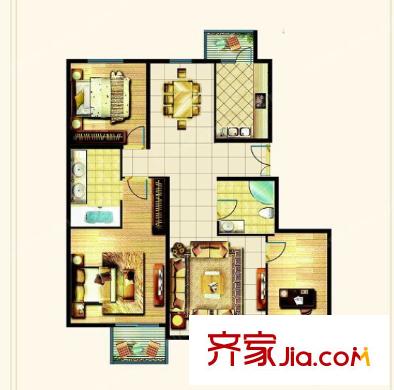 漢口城市之光戶型圖4室2廳 4室2廳