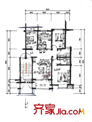 寶安江南村戶型圖江南村 戶型圖 3室2廳2衛(wèi)1廚