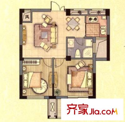 東立國際戶型圖二室二廳 戶型圖 2室2廳