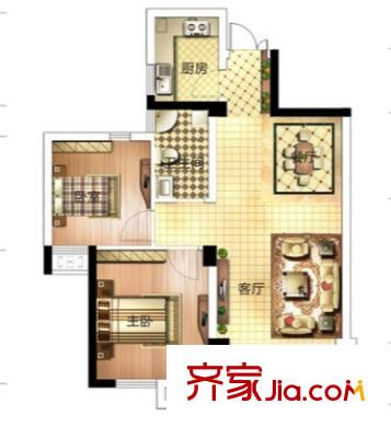 袁家墩小區(qū)戶型圖2室2廳 戶型圖 2室2廳1衛(wèi)1廚