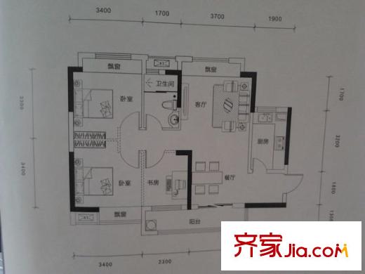江欣苑（還建房）戶型圖江欣苑 3室 戶型圖 3室2廳1衛(wèi)1廚