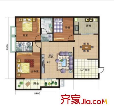 武汽宿舍戶型圖3室2廳 3室2廳