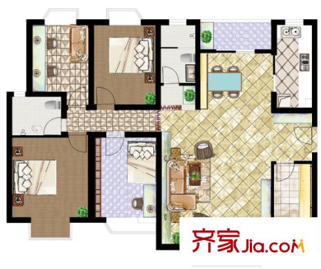 安順星苑戶型圖3室2廳 3室2廳