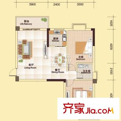 友誼國際戶型圖2室2廳 戶型圖 2室2廳1衛(wèi)