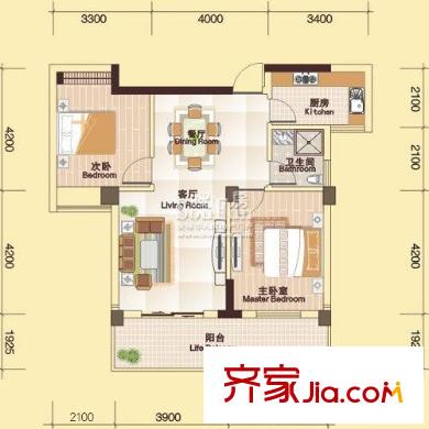 友誼國際戶型圖2室2廳 戶型圖 2室2廳1衛(wèi)