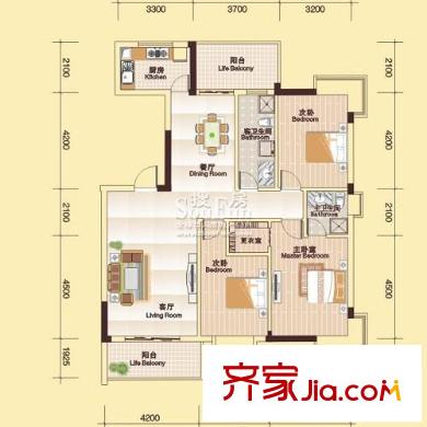 友誼國際戶型圖3室2廳 戶型圖 3室2廳2衛(wèi)