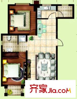 金茂小區(qū)戶型圖2室2廳 戶型圖 2室2廳1衛(wèi)1廚