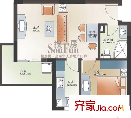 新華西美林公館戶型圖A1 1室