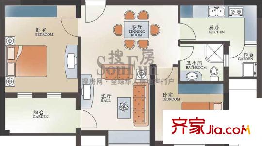 新華西美林公館戶型圖B2 2室