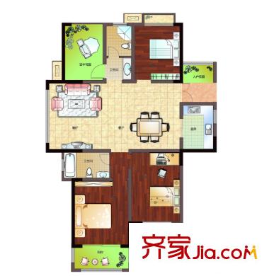 輝煌公寓戶(hù)型圖3室2廳 3室2廳