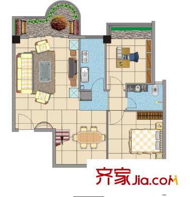輝煌公寓戶(hù)型圖2室2廳 2室2廳