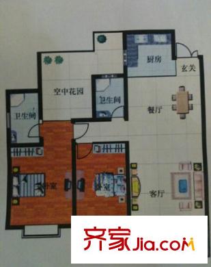 松濤苑戶型圖二室二廳 戶型圖 2室2廳