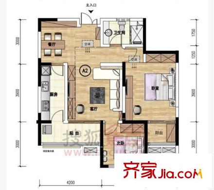 松濤苑戶型圖二室二廳 戶型圖 2室2廳