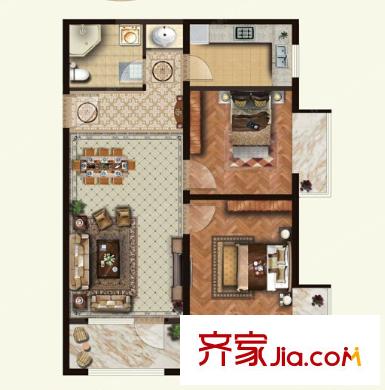 北湖正街小區(qū)戶型圖2室2廳 戶型圖 2室2廳