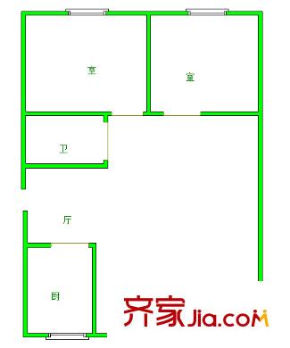 武泰閘花園 2室 戶型圖