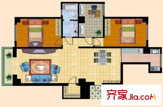 武泰閘花園 2室 戶型圖