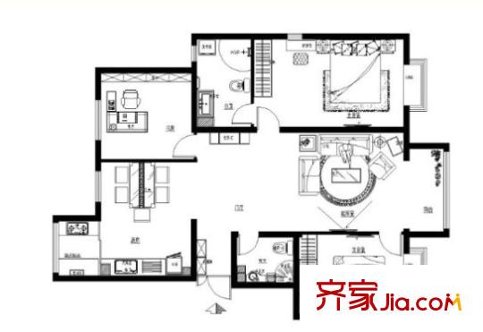紫沙路小區(qū)戶型圖2室2廳 戶型圖 2室2廳