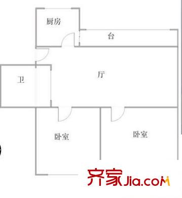 紫沙路小區(qū) 2室 戶型圖