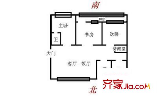 紫沙路小區(qū) 3室 戶型圖