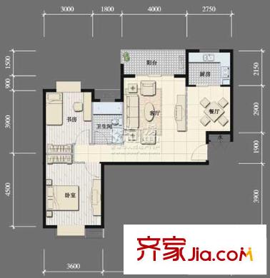 融僑錦城戶型圖c6 2室2廳1衛(wèi)