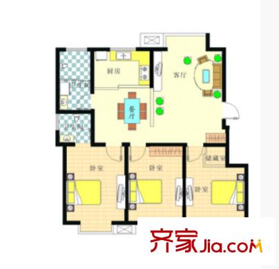 梅苑小區(qū)戶型圖三室二廳 戶型圖 3室2廳