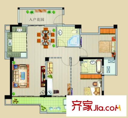 圣誠和園戶型圖3室2廳 戶型圖 3室2廳2衛(wèi)1廚