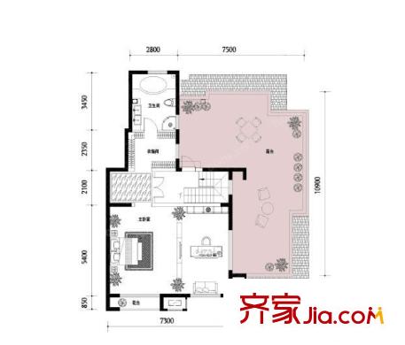 東方花城戶型圖一室一廳 戶型圖 1室1廳