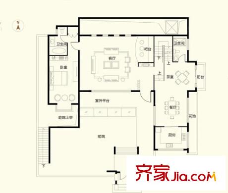 東方花城戶型圖一室二廳 戶型圖 1室2廳