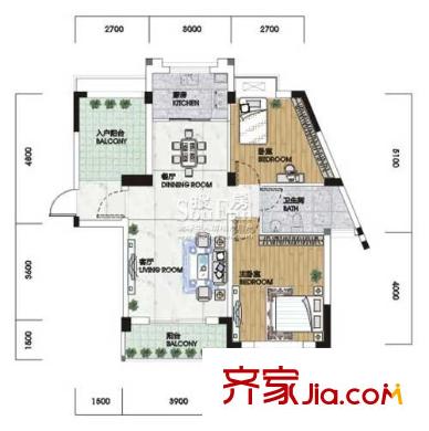統(tǒng)建錦繡江南四期戶型圖2室2廳 戶型圖 2室2廳1衛(wèi)