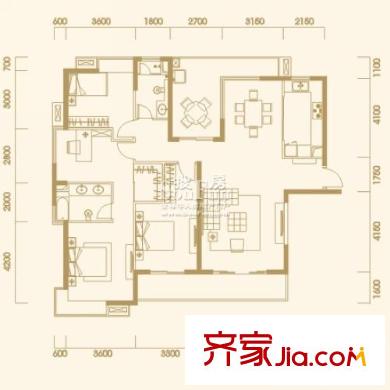華潤置地鳳凰城戶型圖B2 4室2廳2衛(wèi)