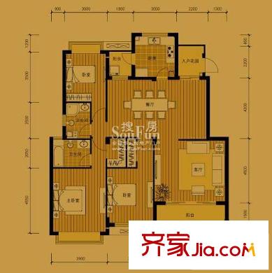 華潤置地鳳凰城戶型圖C 3室2廳2衛(wèi)