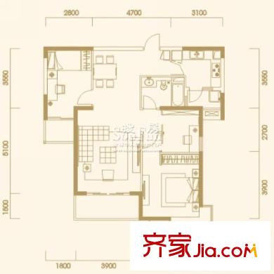 華潤置地鳳凰城戶型圖A2 3室2廳1衛(wèi)