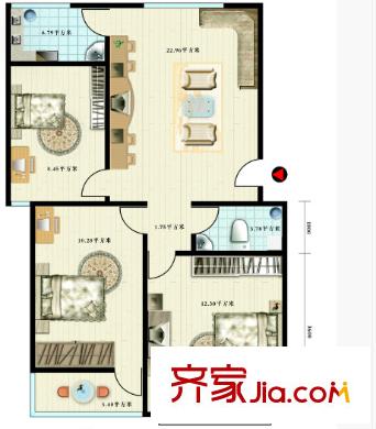 華潤置地鳳凰城戶型圖三室一廳 戶型圖 3室1廳