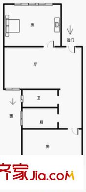 崇仁路小區(qū) 2室 戶型圖