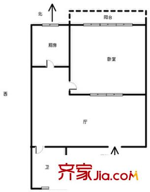 崇仁路小區(qū) 1室 戶型圖