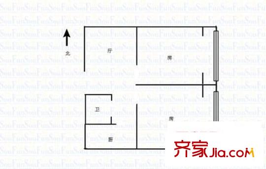 崇仁路小區(qū) 2室 戶型圖