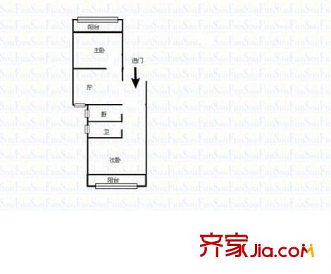 崇仁路小區(qū) 2室 戶型圖