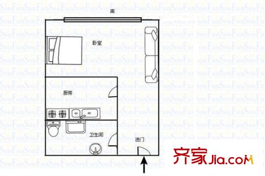 黃鶴世家 1室 戶型圖