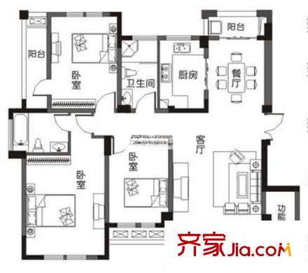 金色港灣二期戶型圖3室2廳 戶型圖 3室2廳2衛(wèi)1廚